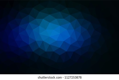 Dark BLUE vector triangle mosaic cover. Colorful illustration in abstract style with triangles. Textured pattern for your backgrounds.
