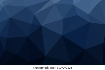 Dark BLUE vector triangle mosaic cover. Glitter abstract illustration with an elegant triangles. Template for cell phone's backgrounds.