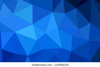Dark BLUE vector triangle mosaic texture. Geometric illustration in Origami style with gradient.  Brand new style for your business design.