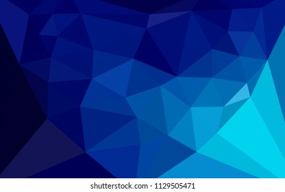 Dark BLUE vector triangle mosaic template with a heart in a centre. A sample with polygonal shapes. Brand new design for your business.