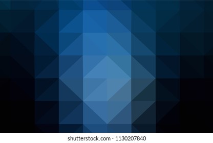 Dark BLUE vector triangle mosaic template. Creative geometric illustration in Origami style with gradient. Polygonal design for your web site.