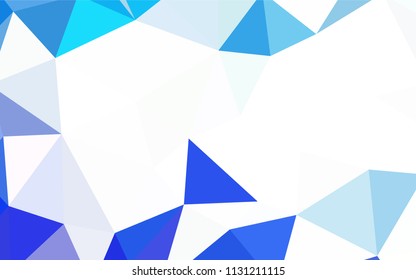 Dark BLUE vector triangle mosaic cover. Creative geometric illustration in Origami style with gradient. Triangular pattern for your design.