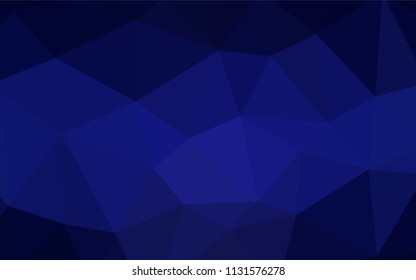 Dark BLUE vector triangle mosaic texture. Colorful abstract illustration with triangles. A completely new design for your leaflet.