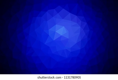 Dark BLUE vector triangle mosaic template. Elegant bright polygonal illustration with gradient. Brand new style for your business design.