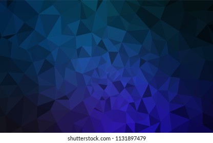 Dark BLUE vector triangle mosaic texture. Shining colorful illustration with triangles. Completely new template for your banner.