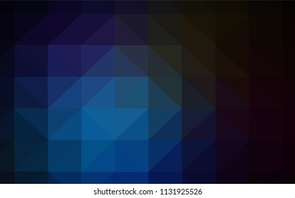 Dark BLUE vector triangle mosaic template. Shining polygonal illustration, which consist of triangles. A completely new design for your leaflet.