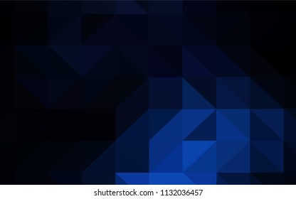 Dark BLUE vector triangle mosaic texture. Geometric illustration in Origami style with gradient.  Textured pattern for your backgrounds.