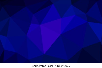 Dark BLUE vector triangle mosaic texture. Geometric illustration in Origami style with gradient.  A completely new design for your leaflet.