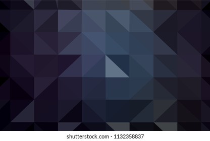 Dark BLUE vector triangle mosaic template. Polygonal abstract illustration with gradient. Best triangular design for your business.