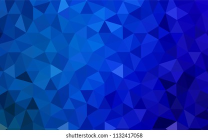 Dark BLUE vector triangle mosaic template. Triangular geometric sample with gradient.  Pattern for a brand book's backdrop.