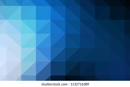 Dark BLUE vector triangle mosaic cover. Colorful illustration in polygonal style with gradient. Template for cell phone's backgrounds.