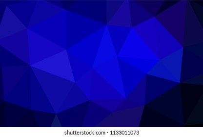Dark BLUE vector triangle mosaic cover. Glitter abstract illustration with an elegant triangles. Best triangular design for your business.
