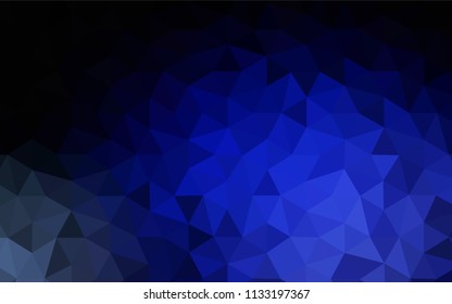 Dark BLUE vector triangle mosaic cover. Colorful illustration in abstract style with triangles. Textured pattern for your backgrounds.