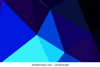 Dark BLUE vector triangle mosaic cover. Glitter abstract illustration with an elegant triangles. Triangular pattern for your design.