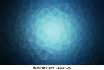 Dark BLUE vector triangle mosaic cover. Polygonal abstract illustration with gradient. Pattern for a brand book's backdrop.