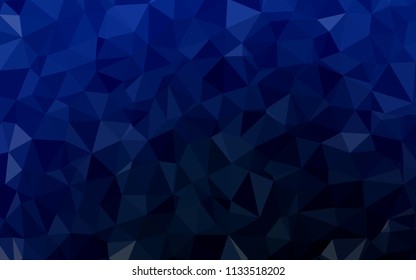 Dark BLUE vector triangle mosaic template. Colorful abstract illustration with triangles. Brand new style for your business design.