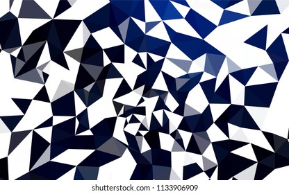 Dark BLUE vector triangle mosaic texture. Creative geometric illustration in Origami style with gradient. New template for your brand book.