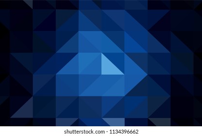 Dark BLUE vector triangle mosaic texture. Glitter abstract illustration with an elegant triangles. A completely new design for your leaflet.