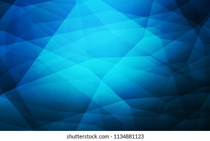 Dark BLUE vector triangle mosaic cover. Creative illustration in halftone style with triangles. A new texture for your web site.