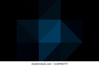 Dark BLUE vector triangle mosaic cover. Shining polygonal illustration, which consist of triangles. A completely new template for your business design.
