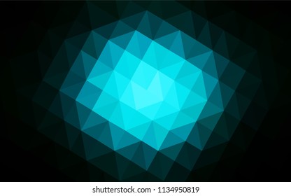 Dark BLUE vector triangle mosaic template. Creative geometric illustration in Origami style with gradient. Brand new design for your business.