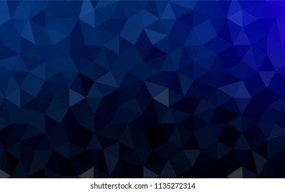 Dark BLUE vector triangle mosaic texture. Glitter abstract illustration with an elegant triangles. Template for cell phone's backgrounds.