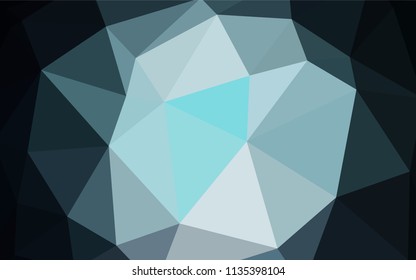 Dark BLUE vector triangle mosaic template. Creative geometric illustration in Origami style with gradient. Best triangular design for your business.