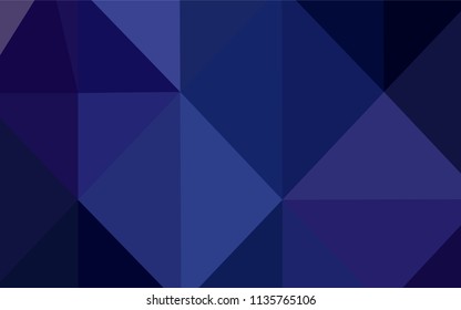 Dark BLUE vector triangle mosaic template. Geometric illustration in Origami style with gradient.  That pattern can be used as a part of a brand book.