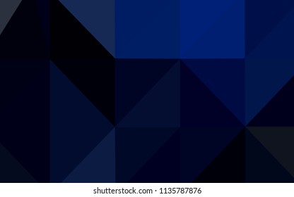 Dark BLUE vector triangle mosaic texture. Creative illustration in halftone style with gradient. The best triangular design for your business.