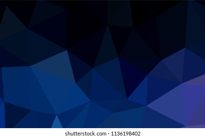 Dark BLUE vector triangle mosaic cover. Shining colorful illustration with triangles. A completely new design for your leaflet.