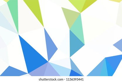 Dark BLUE vector triangle mosaic texture. Polygonal abstract illustration with gradient. Brand new design for your business.