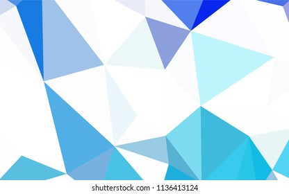 Dark BLUE vector triangle mosaic template. Triangular geometric sample with gradient.  Pattern for a brand book's backdrop.