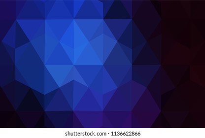Dark BLUE vector triangle mosaic cover. Triangular geometric sample with gradient.  New template for your brand book.