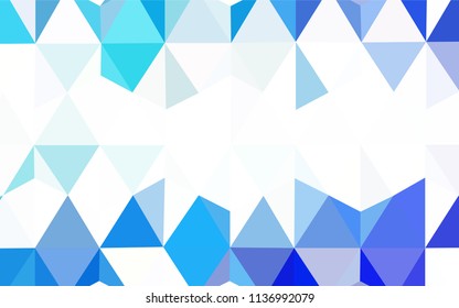 Dark BLUE vector triangle mosaic texture. Elegant bright polygonal illustration with gradient. Completely new template for your banner.