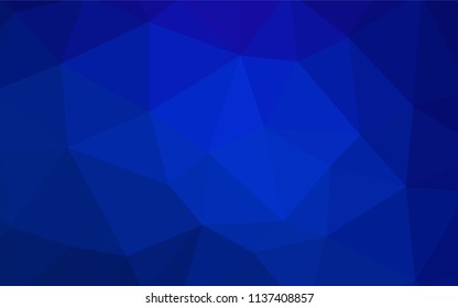 Dark BLUE vector triangle mosaic template. A completely new color illustration in a polygonal style. New template for your brand book.