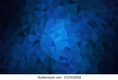 Dark BLUE vector triangle mosaic texture. Creative illustration in halftone style with triangles. Brand new style for your business design.