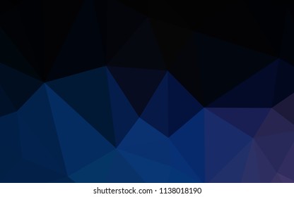 Dark BLUE vector triangle mosaic cover. Colorful abstract illustration with triangles. Brand new style for your business design.