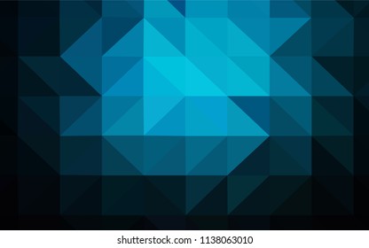 Dark BLUE vector triangle mosaic cover. Creative illustration in halftone style with triangles. A completely new design for your leaflet.