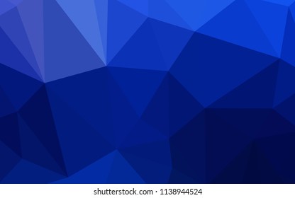 Dark BLUE vector triangle mosaic cover. Elegant bright polygonal illustration with gradient. Pattern for a brand book's backdrop.