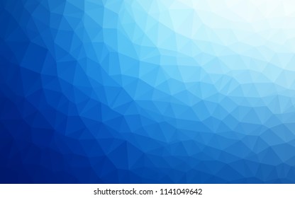 Dark BLUE vector triangle mosaic cover. Shining colorful illustration with triangles. Triangular pattern for your design.