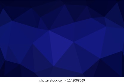 Dark BLUE vector triangle mosaic texture. Shining polygonal illustration, which consist of triangles. Polygonal design for your web site.