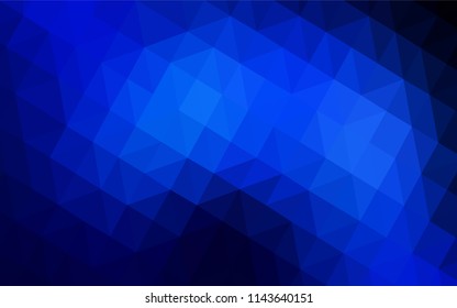 Dark BLUE vector triangle mosaic template. Elegant bright polygonal illustration with gradient. A completely new design for your leaflet.
