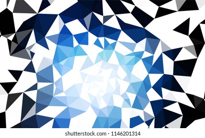 Dark BLUE vector triangle mosaic template. Shining colorful illustration with triangles. A new texture for your web site.
