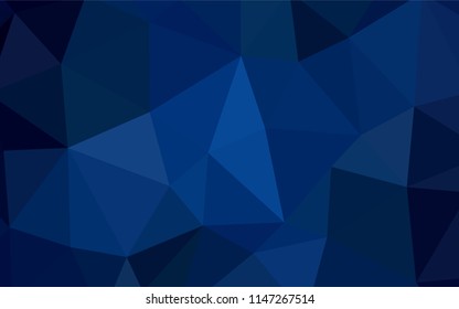 Dark BLUE vector triangle mosaic template. Shining colorful illustration with triangles. Pattern for a brand book's backdrop.