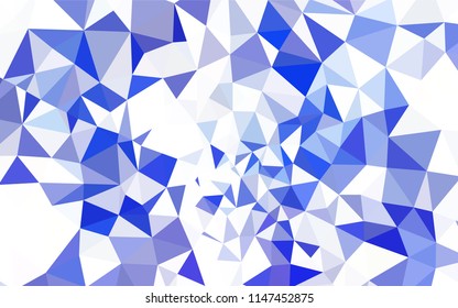 Dark BLUE vector triangle mosaic template. Triangular geometric sample with gradient.  Polygonal design for your web site.