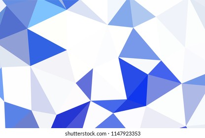 Dark BLUE vector triangle mosaic template. Colorful abstract illustration with triangles. Polygonal design for your web site.
