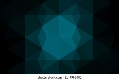 Dark BLUE vector triangle mosaic cover. Creative illustration in halftone style with triangles. The template for cell phone's backgrounds.