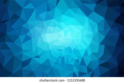 Dark BLUE vector triangle mosaic template. A sample with polygonal shapes. Polygonal design for your web site.