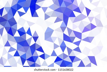 Dark BLUE vector triangle mosaic template. Glitter abstract illustration with an elegant triangles. Brand new style for your business design.