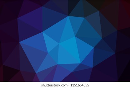 Dark BLUE vector triangle mosaic texture. Creative geometric illustration in Origami style with gradient. A completely new design for your leaflet.